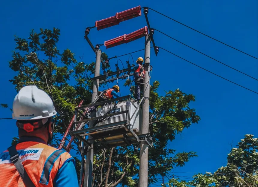 Petugas PLN secara rutin melakukan pemeliharaan infrastruktur untuk menjaga keandalan pasokan listrik bagi masyarakat.